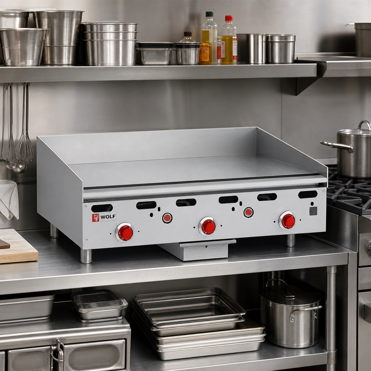 Product image #2 for Wolf Quick Ship Heavy Duty 36" Countertop Gas Griddle with 1" Thick Plate