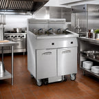 Thumbnail image #2 for Imperial (Middleby) IFSSP350EU 3-Tank Electric Floor Fryer with Built-In Filter, 50-lb. Tanks, Thermostatic Controls, Stainless Steel