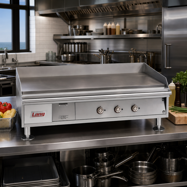Product image #2 for Lang® Marine Heavy Duty Electric Countertop Griddle, 72-Inch W x 23-Inch D Cooking Surface