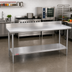 Thumbnail image #2 for Duke 108-Inch x 36-Inch Stainless Steel Work Table with 5-Inch Riser and Undershelf