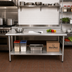 Thumbnail image #2 for BlendPort Deluxe Series 84-Inch x 24-Inch Stainless Steel Worktable with 4-1/2-Inch Backsplash and Undershelf