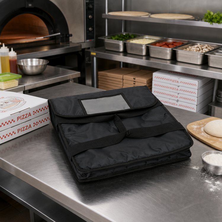 Product image #2 for Deluxe Insulated Pizza Delivery Bag for 2 16-Inch Boxes, 18 x 18 x 5 Inch, Black