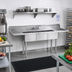 Thumbnail image #2 for Advance Tabco Special Value Series 3-Compartment Fabricated Sink with Left & Right Drainboards, 15 x 15 x 12-Inch Bowls