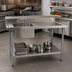 Thumbnail image #2 for BK Resources 60-Inch x 30-Inch Stainless Steel Sink Work Table with Left Prep Sink and Undershelf