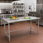 Thumbnail image #2 for Eagle Group BlendPort® BPT-3072STEB 72 x 30-Inch 16-Gauge Stainless Steel Flat-Top Work Table with Open Tubular Base