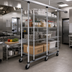 Thumbnail image #2 for Quantum 21-Inch Overhead Track Mobile Shelving Kit with 74-Inch Posts and Casters