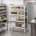 Thumbnail image #2 for Fermostock 4-Tier Mobile Shelving Unit with Removable Polymer Inserts, 68 Inch W x 18 Inch D x 71 Inch H