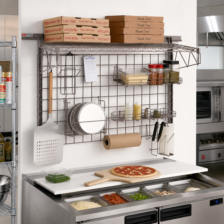 Product image #2 for Metro SmartWall Wall-Mounted Pizza Prep Starter Shelving Kit