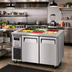Thumbnail image #3 for Turbo Air J Series 47-1/4-Inch Two-Section Refrigerated Buffet Table, 11 Cu. Ft., 9-Pan, Solid Doors