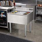 Thumbnail image #2 for Eagle Group 1800 Series B2CT-16D-18 Underbar Cocktail Unit, 16-Inch Deep Insulated Ice Bin, 6 Bottle Wells, No Cold Plate, 24 x 20 Inches