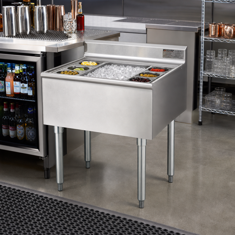 Product image #2 for Eagle Group 1800 Series Underbar Cocktail Unit with 16-Inch Deep Insulated Ice Bin, 24 x 20 Inches