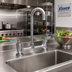 Thumbnail image #2 for Fisher Low-Lead Brass Deck-Mount Manual Faucet with 12-Inch Swivel Gooseneck Spout, 8-Inch Centers and Lever Handles