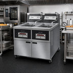 Thumbnail image #2 for Henny Penny OFE342.0 2-Well Electric Open Fryer with Built-In Filter and Stainless Steel Construction