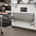 Thumbnail image #2 for Advance Tabco 19-18-48-ADA 48-Inch Wall-Mounted 2-Station ADA Hand Sink, 5-Inch Bowls, 304 Stainless Steel, Faucet Holes, No Faucet
