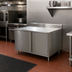 Thumbnail image #2 for BK Resources 304 Stainless Steel Enclosed Work Table with Hinged Door Cabinet Base and 5-Inch Backsplash, 30 x 30 x 39-3/4 Inches