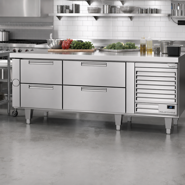 Product image #2 for Garland Polar Cuisine 102-Inch Self-Contained Refrigerated Drawer Base, 6 Drawers, Stainless Steel