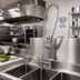 Thumbnail image #2 for T&S Brass UltraRinse 8-Inch Adjustable Center Deck Mount Pre-Rinse Mixing Faucet with 12-Inch Swing Nozzle and 44-Inch Hose