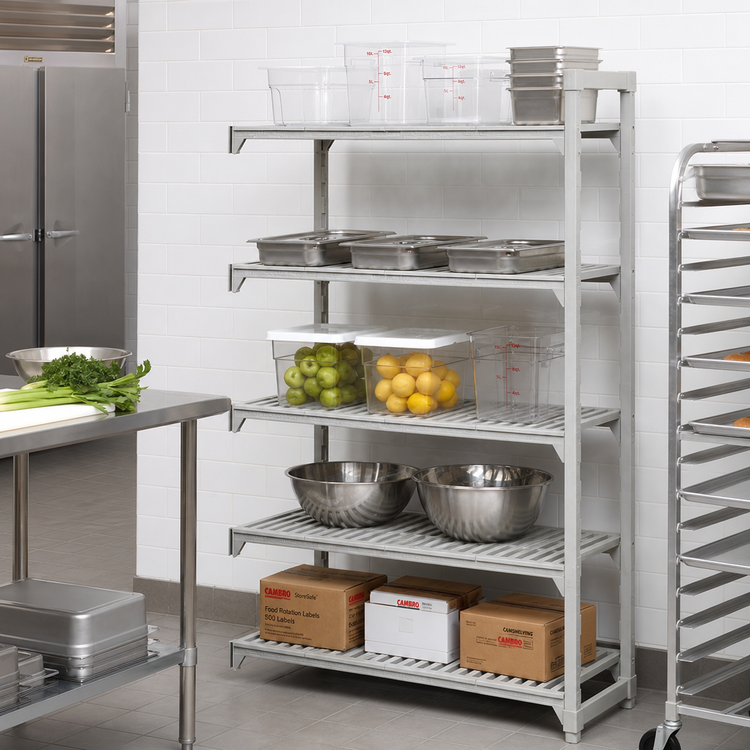 Product image #3 for Cambro Camshelving Premium 5-Shelf Vented Add-On Polymer Shelving Unit, 21 x 30 x 84 Inches