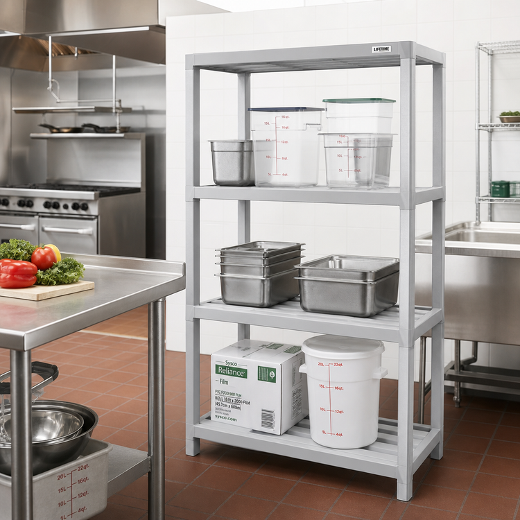 Product image #2 for Lifetime Tough Tubular Dunnage Shelving, 3-Shelf, 42 x 24 x 64 Inches, Aluminum