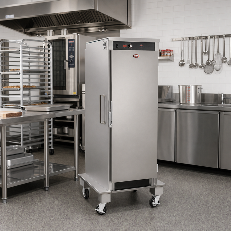 Product image #2 for FWE Mobile Roll-In Combi Companion Heated Holding Cabinet for Full-Size Combi Racks, 1-Section, Stainless Steel, 5-Inch Casters