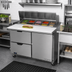 Thumbnail image #3 for Beverage-Air 48-Inch Two-Section Sandwich Prep Table Refrigerated Counter with 1 Door, 2 Drawers, and 8-Pan Top
