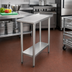 Thumbnail image #2 for Advance Tabco Special Value Stainless Steel Economy Filler Table with Undershelf, 15 x 30 Inches, 18 Gauge