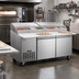 Thumbnail image #2 for Aurora Two-Section Refrigerated Pizza Prep Table, 67 Inch, Side-Mounted Self-Contained, 15.6 Cu. Ft.