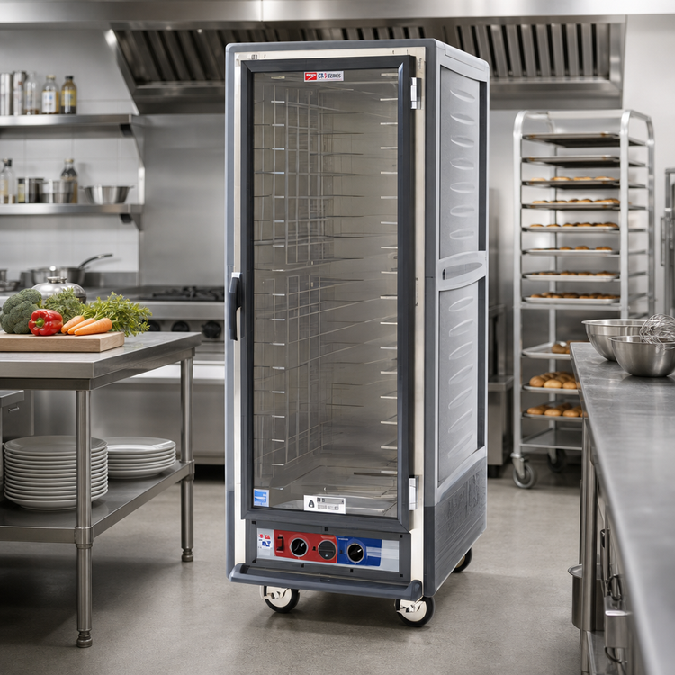 Product image #2 for Metro C5 3 Series Full-Height Mobile Heated Holding Cabinet with Gray Insulation Armour and Clear Polycarbonate Door