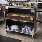 Thumbnail image #2 for Dinex DXPPB524IBWMW 62.5-Inch Chest-Style Portable Bar with 95-Lb Ice Bin, Locking Cabinets, and Manhattan Walnut Finish