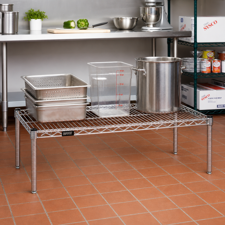 Product image #2 for Quantum Chrome Plated Platform Dunnage Rack, 60 Inch x 24 Inch x 14 Inch, 600-800 lb. Capacity