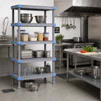 Thumbnail image #2 for Quantum Millenia QP244874VS-5 48"W x 24"D x 74"H Gray Polymer Stationary Starter Shelving Unit, 5 Shelves