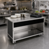 Thumbnail image #2 for Atlas Metal BLU-3 Mobile Modular Utility Serving Counter with Stainless Steel Top and Open Cabinet Base