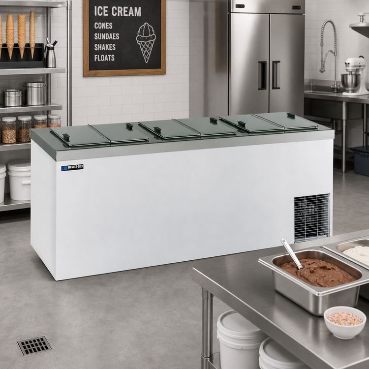 Product image #2 for Master-Bilt DC-12D Conventional Ice Cream Dipping Cabinet, 18 x 3-Gallon Dip / 15 x 3-Gallon Storage, 115V