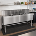Thumbnail image #2 for Eagle Spec-Bar Four-Compartment Underbar Sink Unit with Right Drainboard, 60 x 24 x 37 Inches