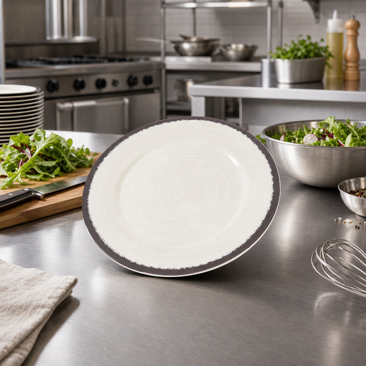 Product image #2 for Mingle 9-Inch Round Melamine Salad Plate, Sweet Cream