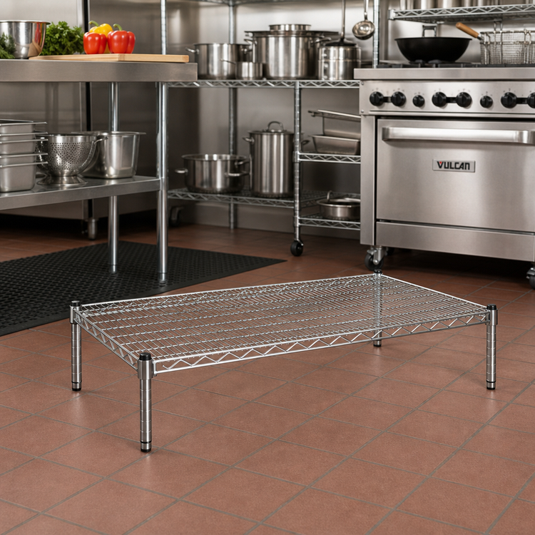Product image #2 for Eagle Group Chrome Wire Dunnage Platform with QuadTruss, 30 x 18 Inches, 600 lb. Capacity