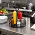 Thumbnail image #3 for Winco Round Black Wire Single-Compartment Condiment Caddy, 6-1/4 Inch Diameter x 9 Inch High