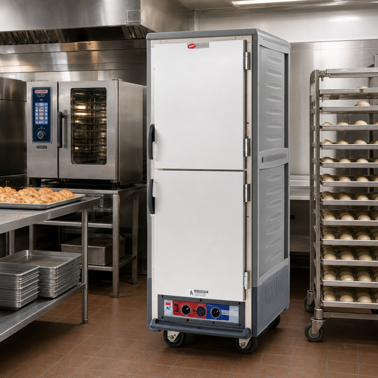 Product image #2 for Metro C5 3 Series Insulation Armour Full-Height Mobile Heated Holding & Proofing Cabinet, Gray, Dutch Solid Doors, 35-Pan Capacity