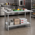 Thumbnail image #2 for Eagle Group Budget Series 48 Inch x 30 Inch 430 Stainless Steel Work Table with Adjustable Undershelf