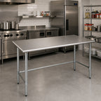 Thumbnail image #2 for Eagle Group BlendPort® BPT-2448GTB 48" x 24" 430 Stainless Steel Work Table with Rolled Rim and Galvanized Open Base