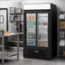 Thumbnail image #2 for Beverage-Air MarketMax 2-Section Black Sliding Glass Door Reach-In Refrigerated Merchandiser, 35.4 Cu. Ft.