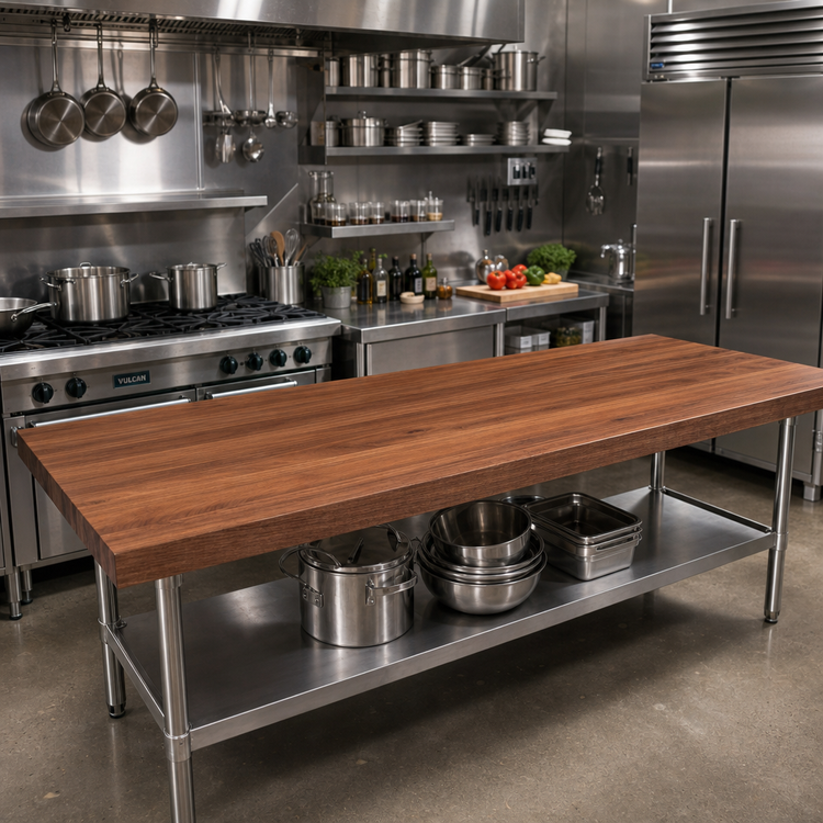 Product image #2 for John Boos Boos Block Full-Length Edge Grain American Black Walnut Kitchen Countertop, 120 x 36 x 3 Inches