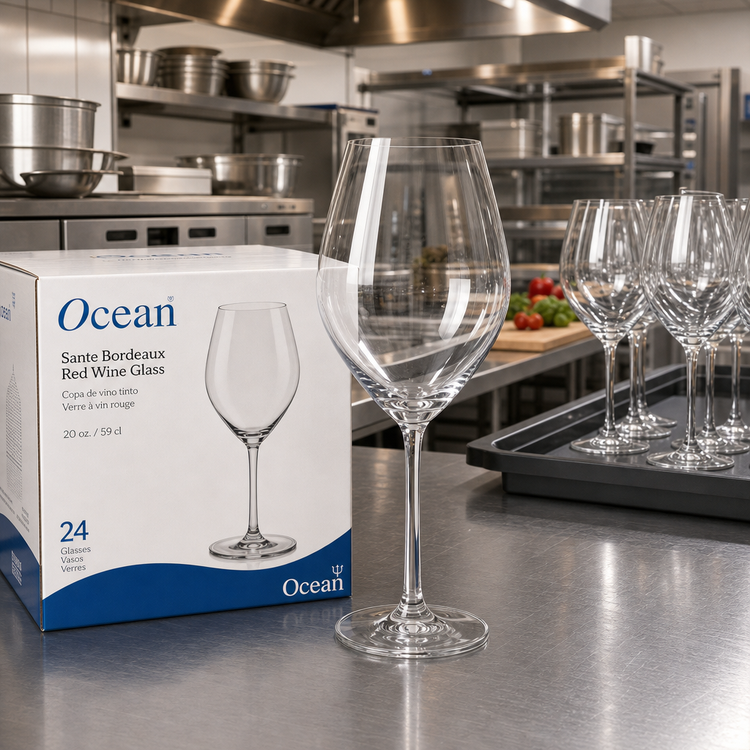 Product image #2 for Ocean Sante Bordeaux Red Wine Glass, 20 oz., Clear Stemmed Glass, 24/Case