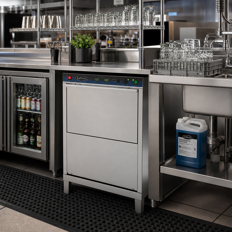 Product image #2 for Krowne GWH-24 24-Inch Door-Type High-Temp Underbar Glass Washer with Built-In 5 kW Booster Heater