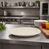 Thumbnail image #3 for Crestware Dover White 9-5/8 x 8 Inch Oval Vitrified Ceramic Platter with Narrow Rim