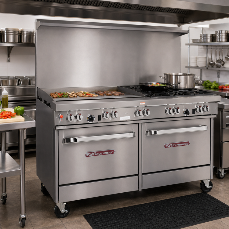 Product image #2 for Southbend Ultimate 60-Inch Gas Restaurant Range with 48-Inch Griddle, Convection Oven, and Cabinet Base