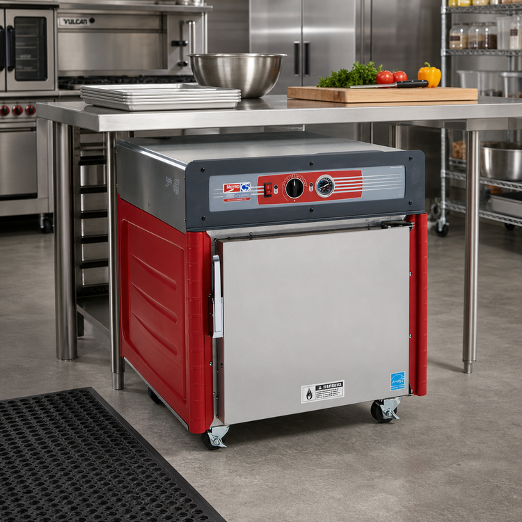 Product image #2 for Metro C5 4 Series Under Counter Mobile Heated Holding Cabinet with Full Solid Insulated Door, 11 Full-Size Sheet Pan Capacity, 120V