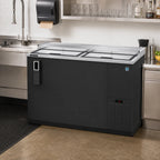 Thumbnail image #2 for Hoshizaki CC50 Two-Section Reach-In Bottle Cooler with Top-Sliding Locking Lids, 14.4 Cu. Ft., 50.5 in. Wide