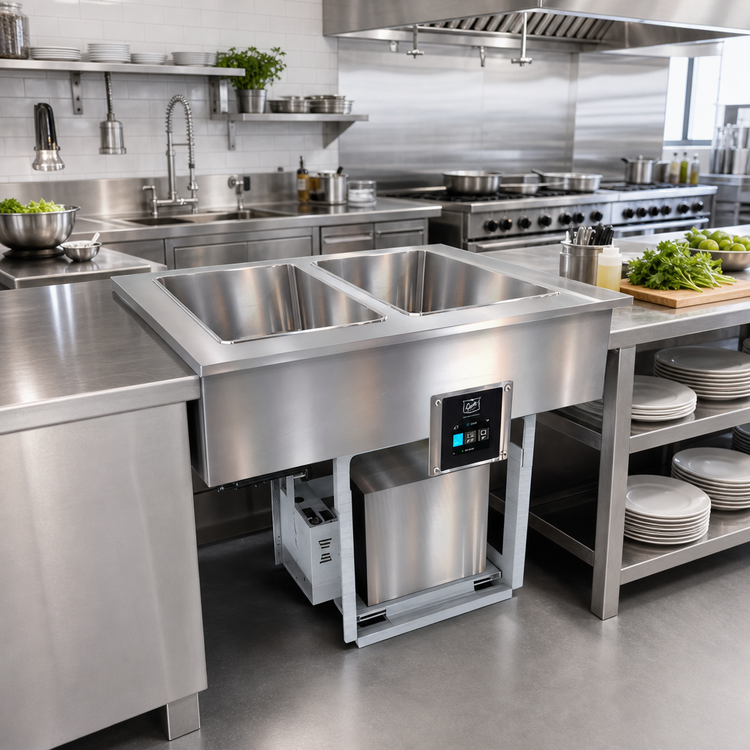 Product image #2 for Duke FCP2-SB 2-Section Drop-In Flush Mount Cold Pan Unit with R290 Refrigeration