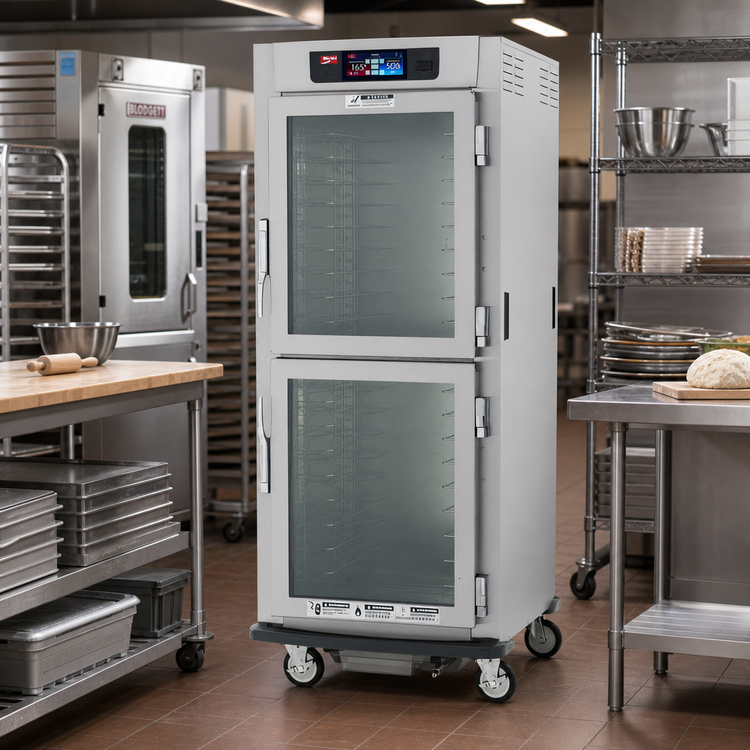 Product image #2 for Metro C5 9 Series Full-Height Pass-Thru Controlled Humidity Heated Holding and Proofing Cabinet, Dutch Doors, Universal Wire Slides